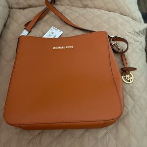 MICHAEL KORS ORANGE LEATHER CROSSBODY BAG